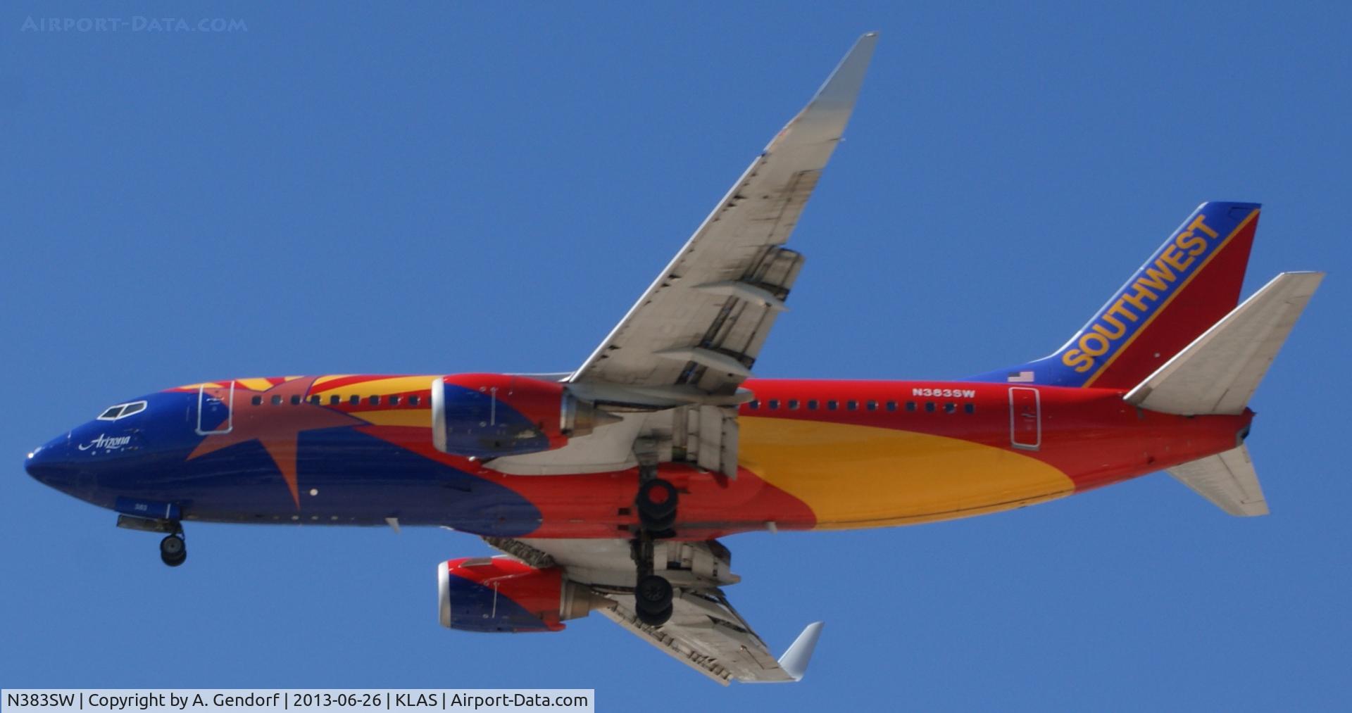 N383SW, 1994 Boeing 737-3H4 C/N 26589, Southwest Airlines (Arizona One cs.), seen here on short finals at Las Vegas Int´l(KLAS)