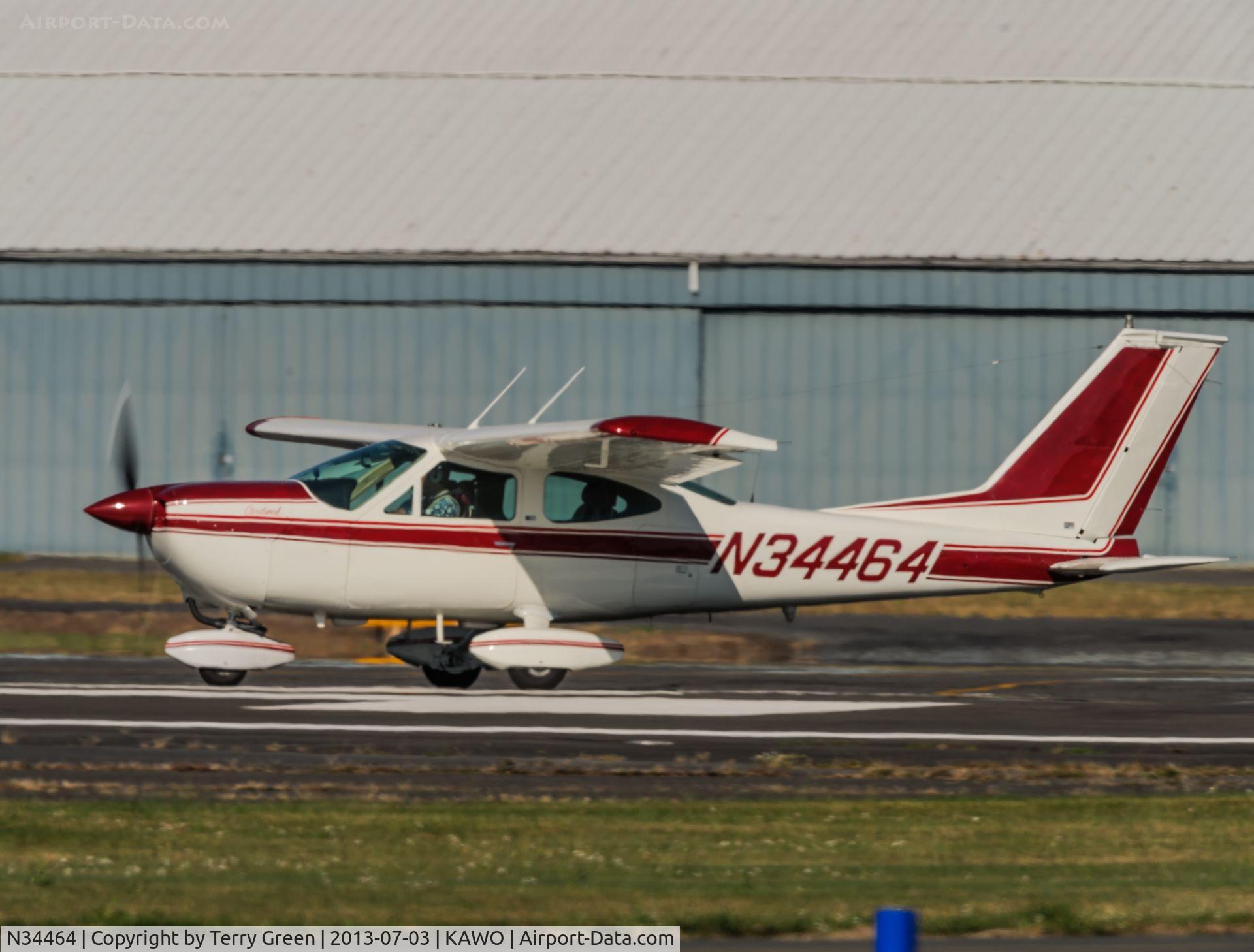 N34464, 1972 Cessna 177B Cardinal C/N 17701821, Landing 34 @ KAWO