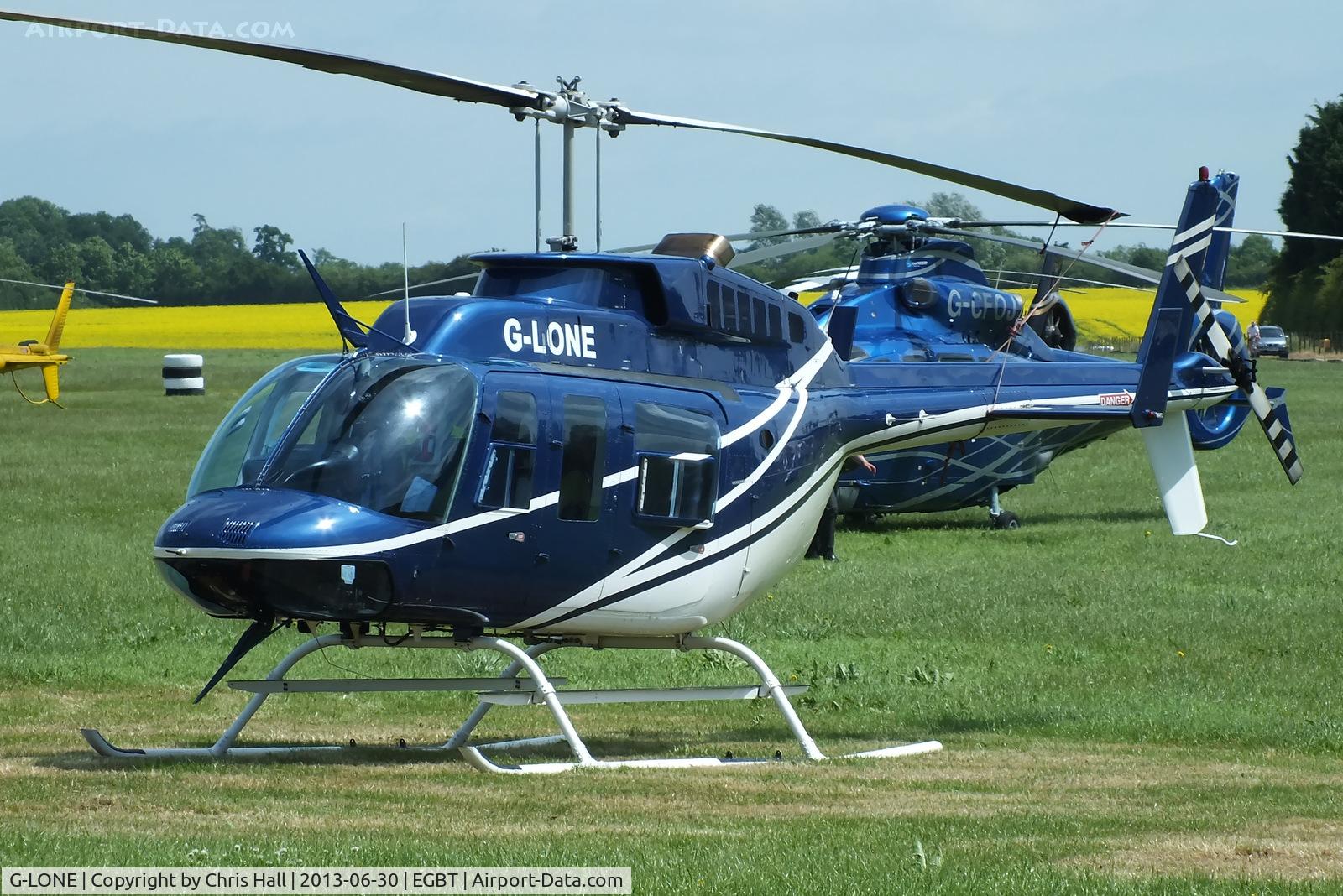 G-LONE, 1982 Bell 206L-1 LongRanger II C/N 45729, being used for ferrying race fans to the British F1 Grand Prix at Silverstone