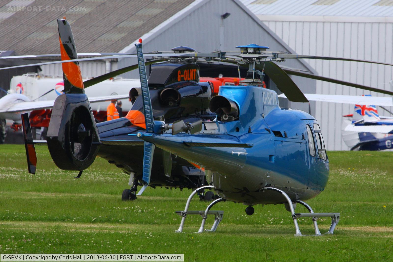 G-SPVK, 2007 Eurocopter AS-350B-3 Ecureuil Ecureuil C/N 4301, being used for ferrying race fans to the British F1 Grand Prix at Silverstone
