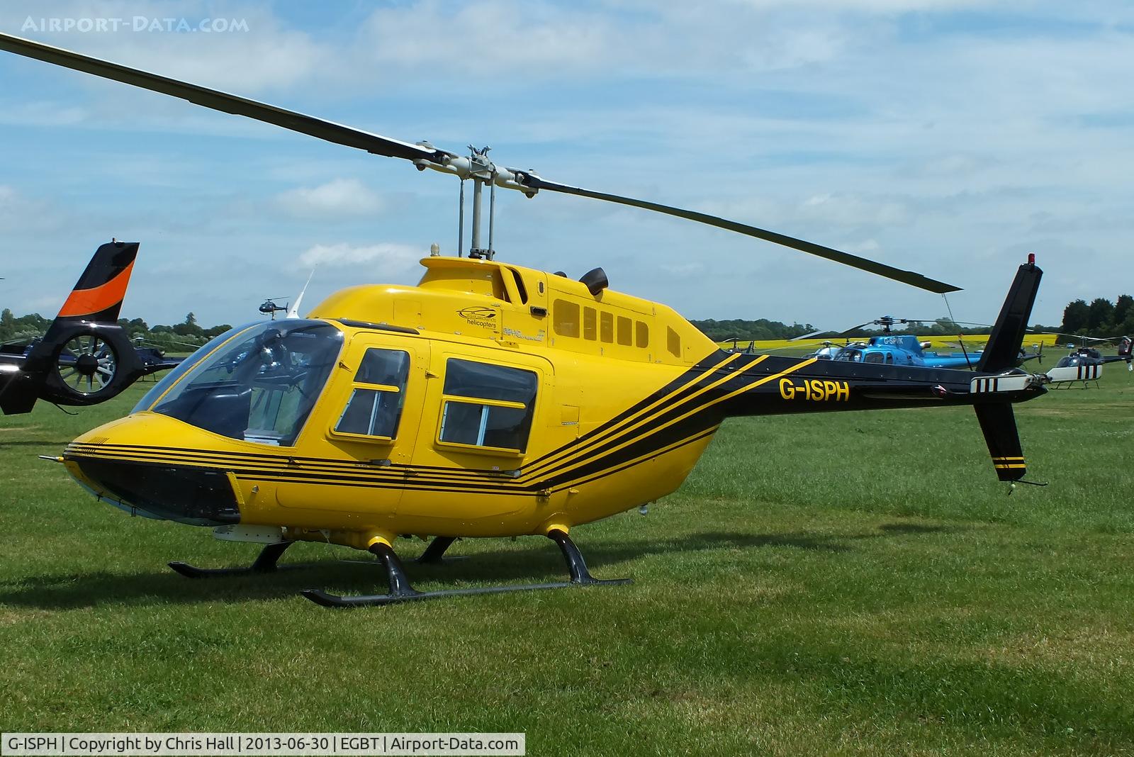 G-ISPH, 1992 Bell 206B JetRanger III C/N 4259, being used for ferrying race fans to the British F1 Grand Prix at Silverstone