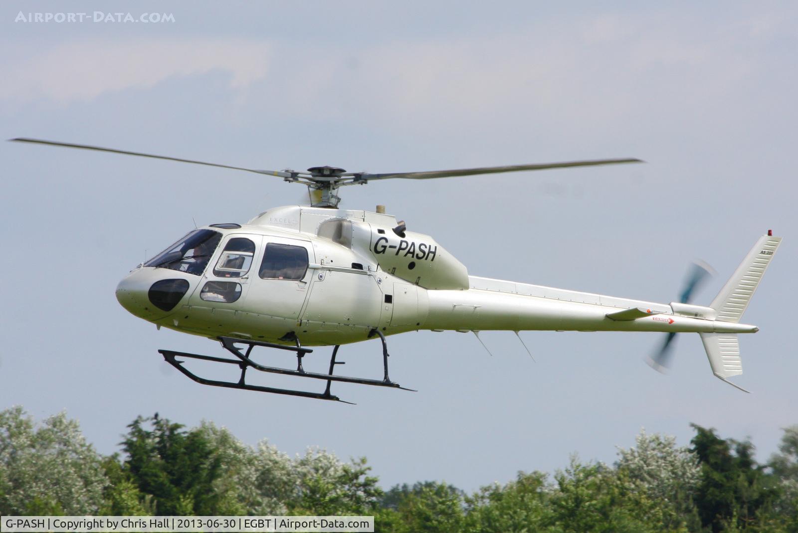 G-PASH, 1981 Aerospatiale AS-355F-1 Ecureuil 2 C/N 5040, being used for ferrying race fans to the British F1 Grand Prix at Silverstone
