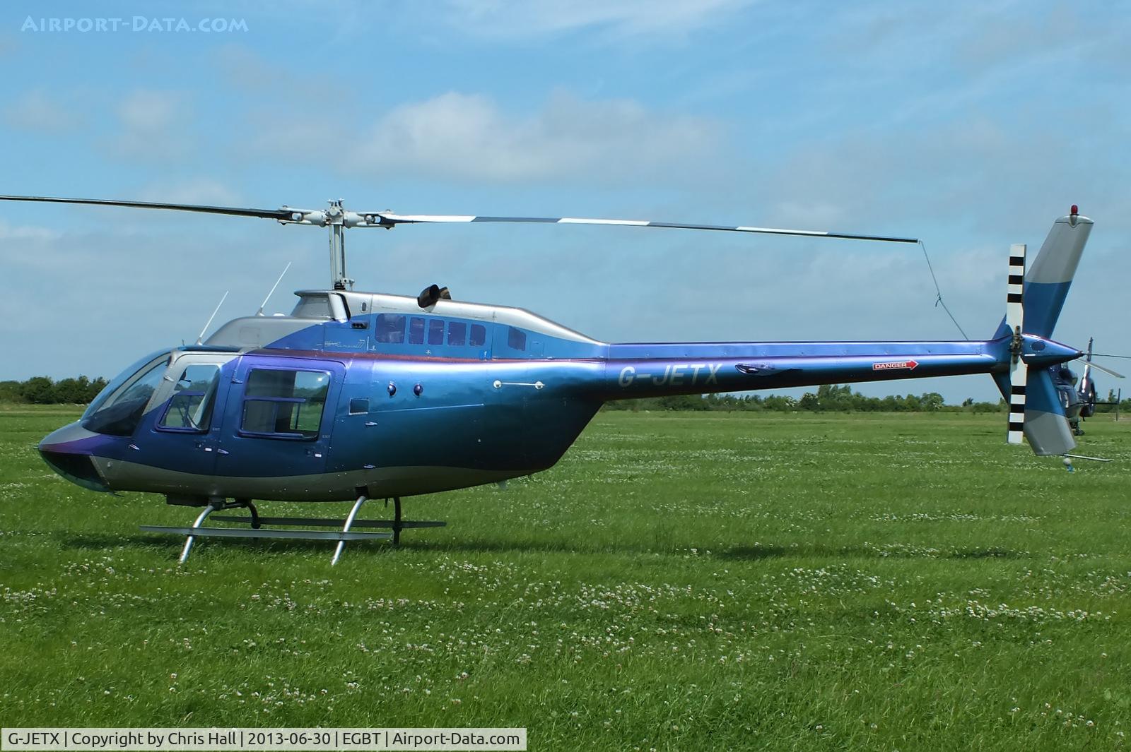 G-JETX, 1981 Bell 206B JetRanger III C/N 3208, being used for ferrying race fans to the British F1 Grand Prix at Silverstone