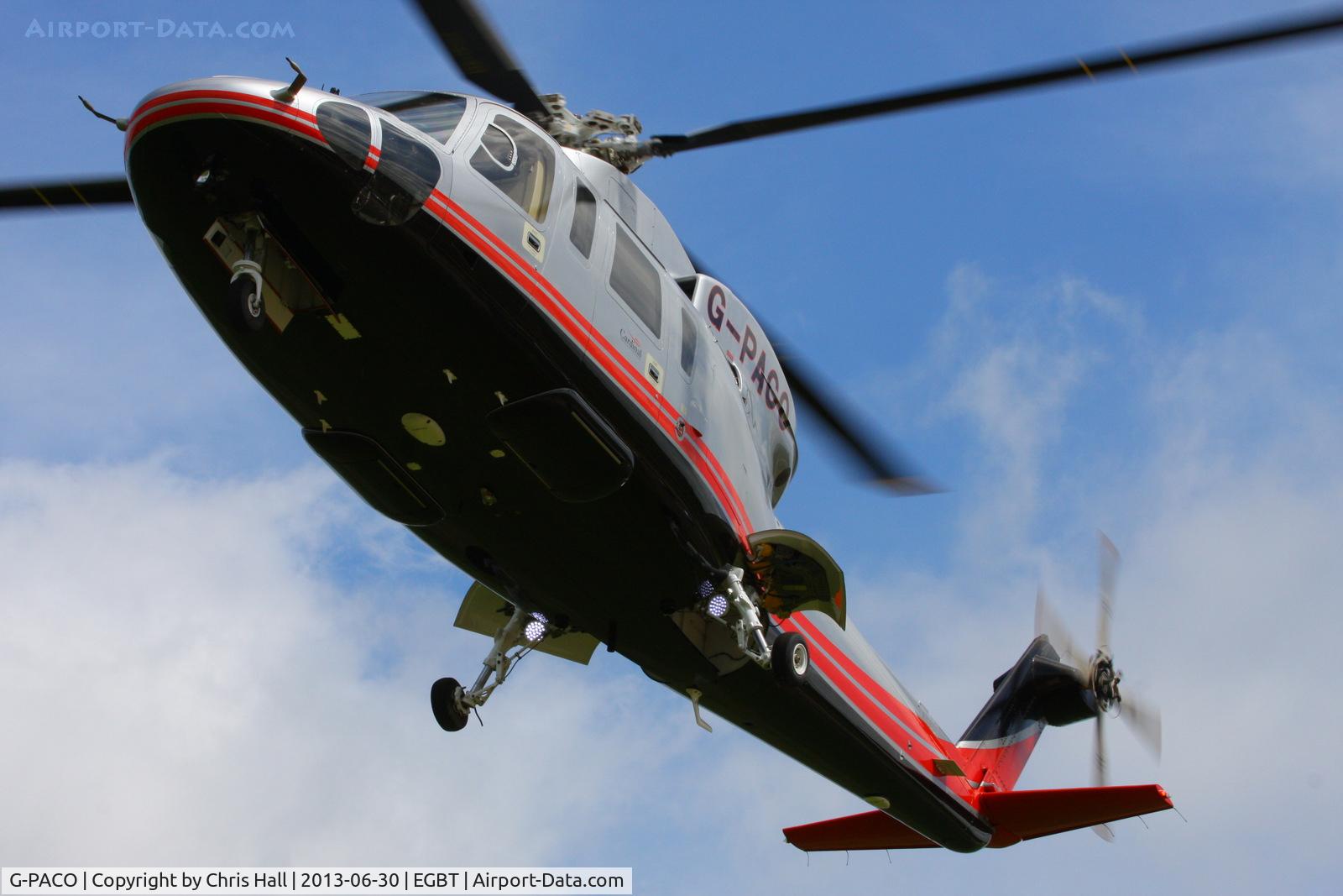 G-PACO, 2009 Sikorsky S-76C C/N 760782, being used for ferrying race fans to the British F1 Grand Prix at Silverstone