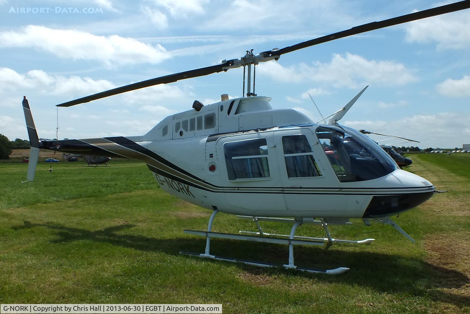 G-NORK, 1982 Bell 206B JetRanger III C/N 3615, being used for ferrying race fans to the British F1 Grand Prix at Silverstone