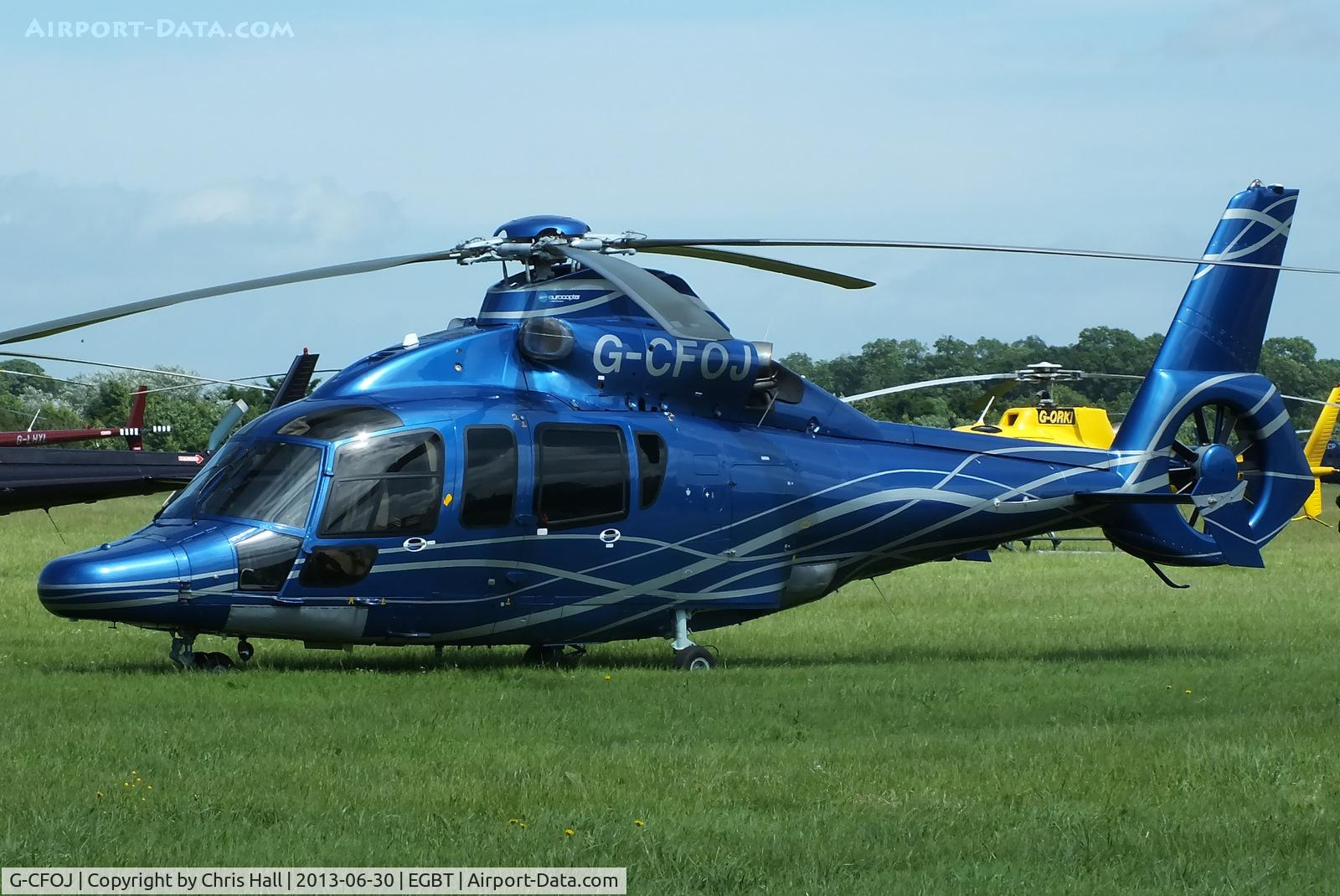 G-CFOJ, 2009 Eurocopter EC-155B-1 C/N 6852, being used for ferrying race fans to the British F1 Grand Prix at Silverstone