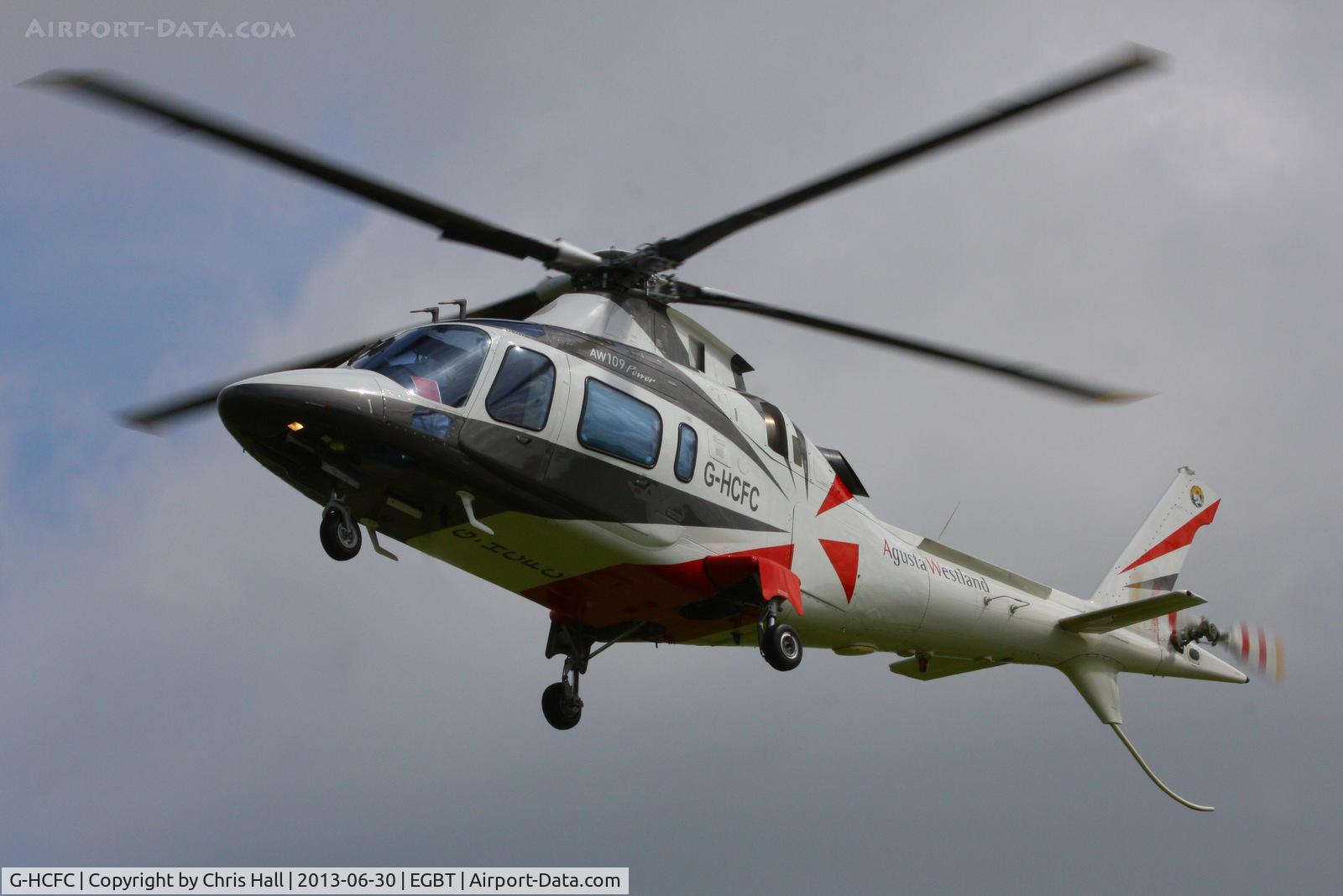 G-HCFC, 1997 Agusta A-109E Power C/N 11011, being used for ferrying race fans to the British F1 Grand Prix at Silverstone
