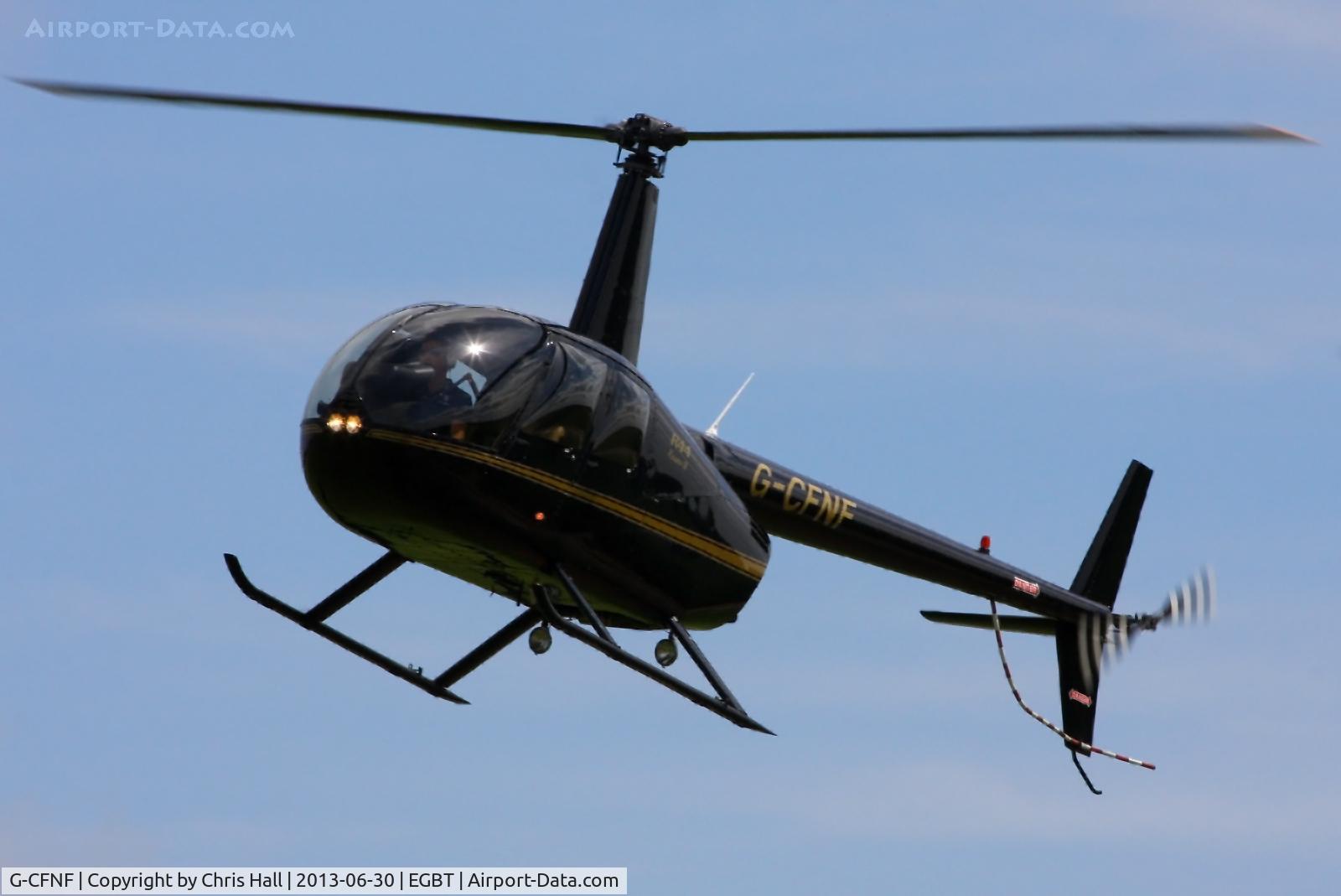 G-CFNF, 2008 Robinson R44 Raven II C/N 12496, being used for ferrying race fans to the British F1 Grand Prix at Silverstone