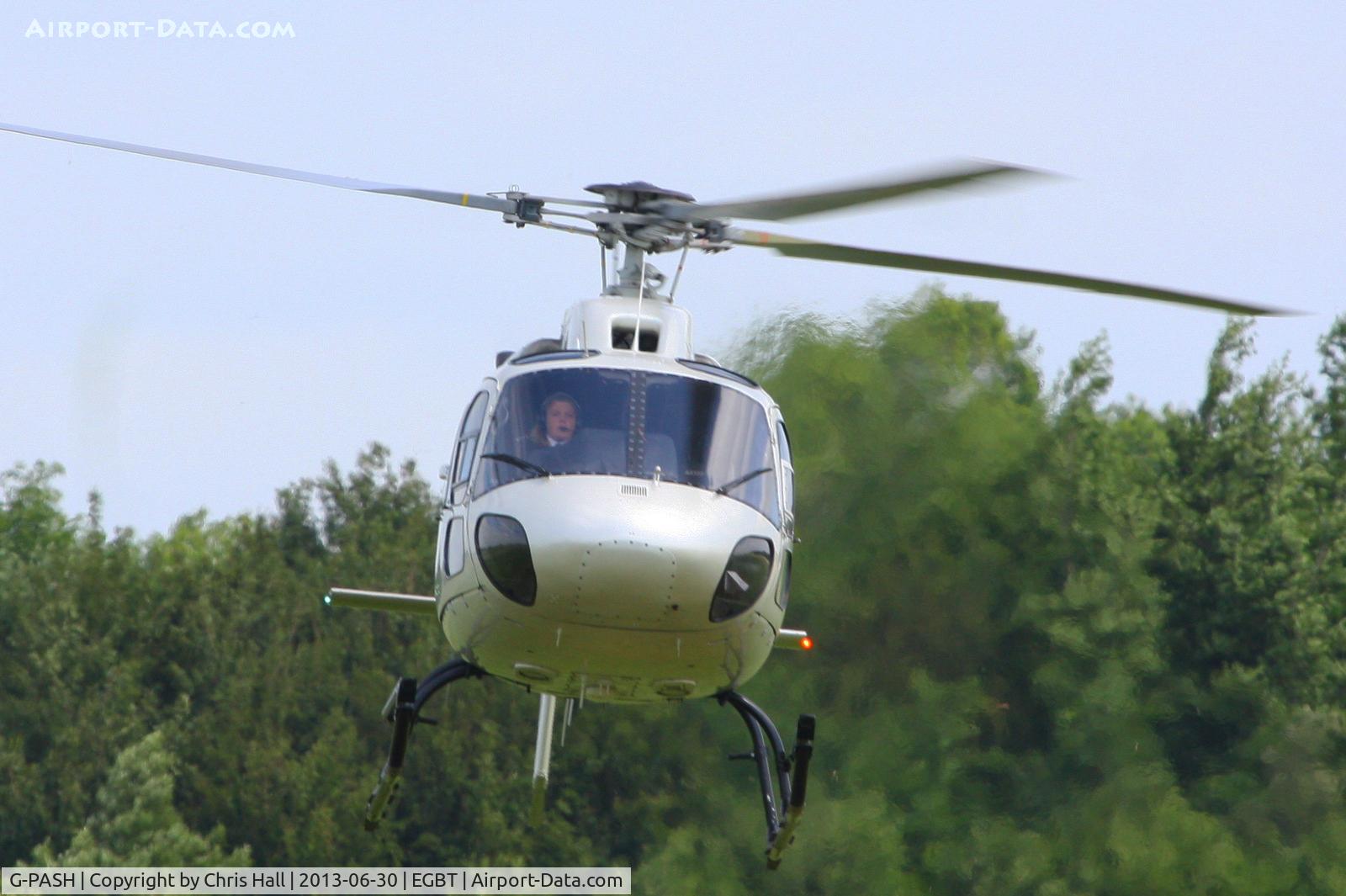 G-PASH, 1981 Aerospatiale AS-355F-1 Ecureuil 2 C/N 5040, being used for ferrying race fans to the British F1 Grand Prix at Silverstone