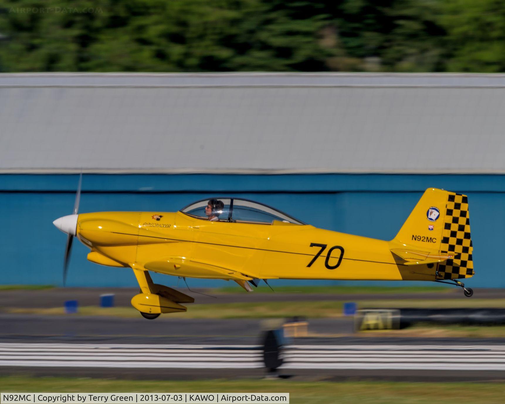 N92MC, 1993 Vans RV-4 C/N 2674, Landing 34 @ KAWO