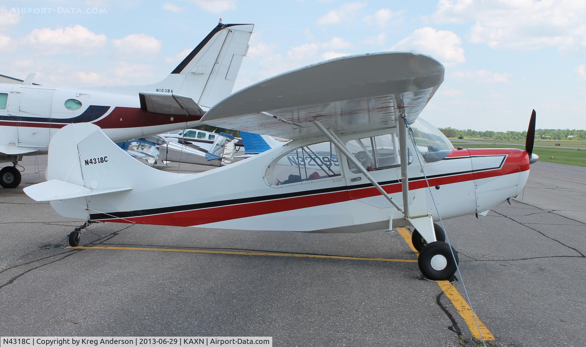 N4318C, 1955 Champion 7EC C/N 7EC-323, Champion 7EC Champ on the line.
