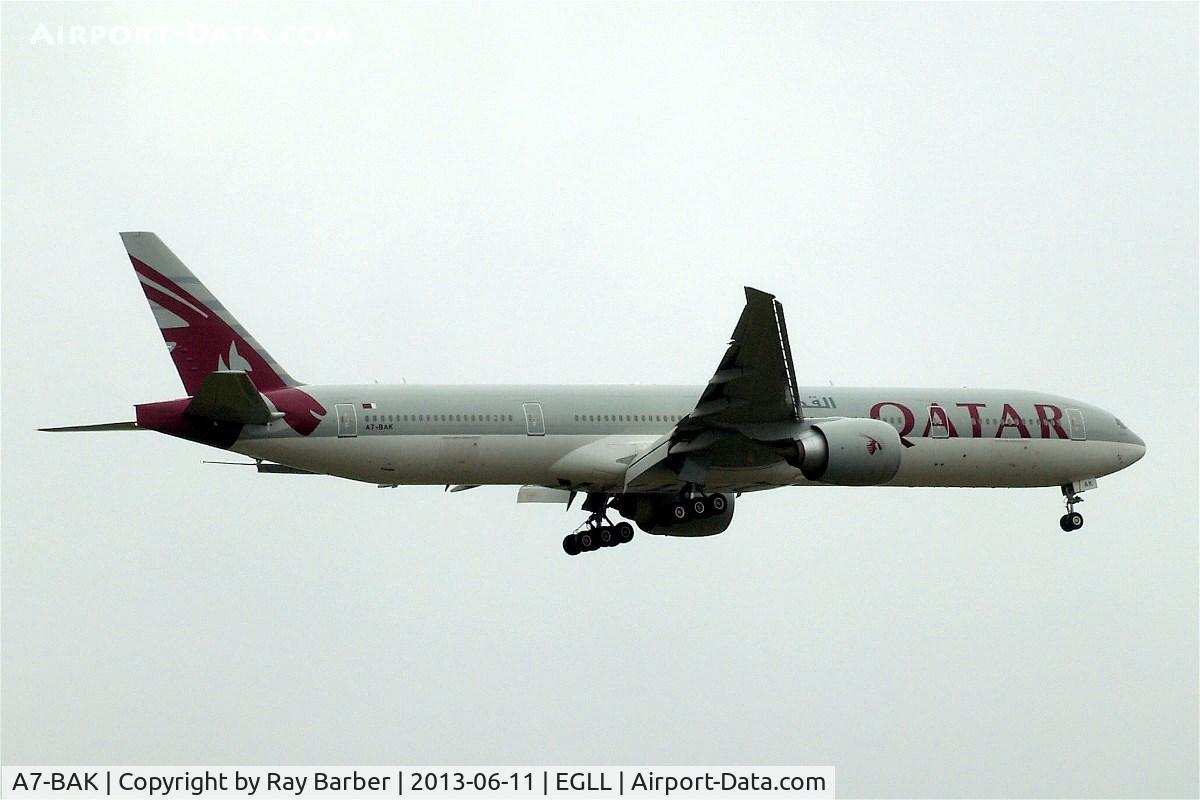 A7-BAK, 2010 Boeing 777-3DZ/ER C/N 36097, Boeing 777-3DZER [36097] (Qatar Airways) Home~G 11/06/2013