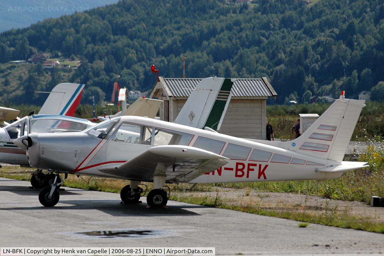 LN-BFK, Piper PA-28-140 C/N 28-7325139, Piper PA-28-140 parked at Notudden airfield, Norway.
