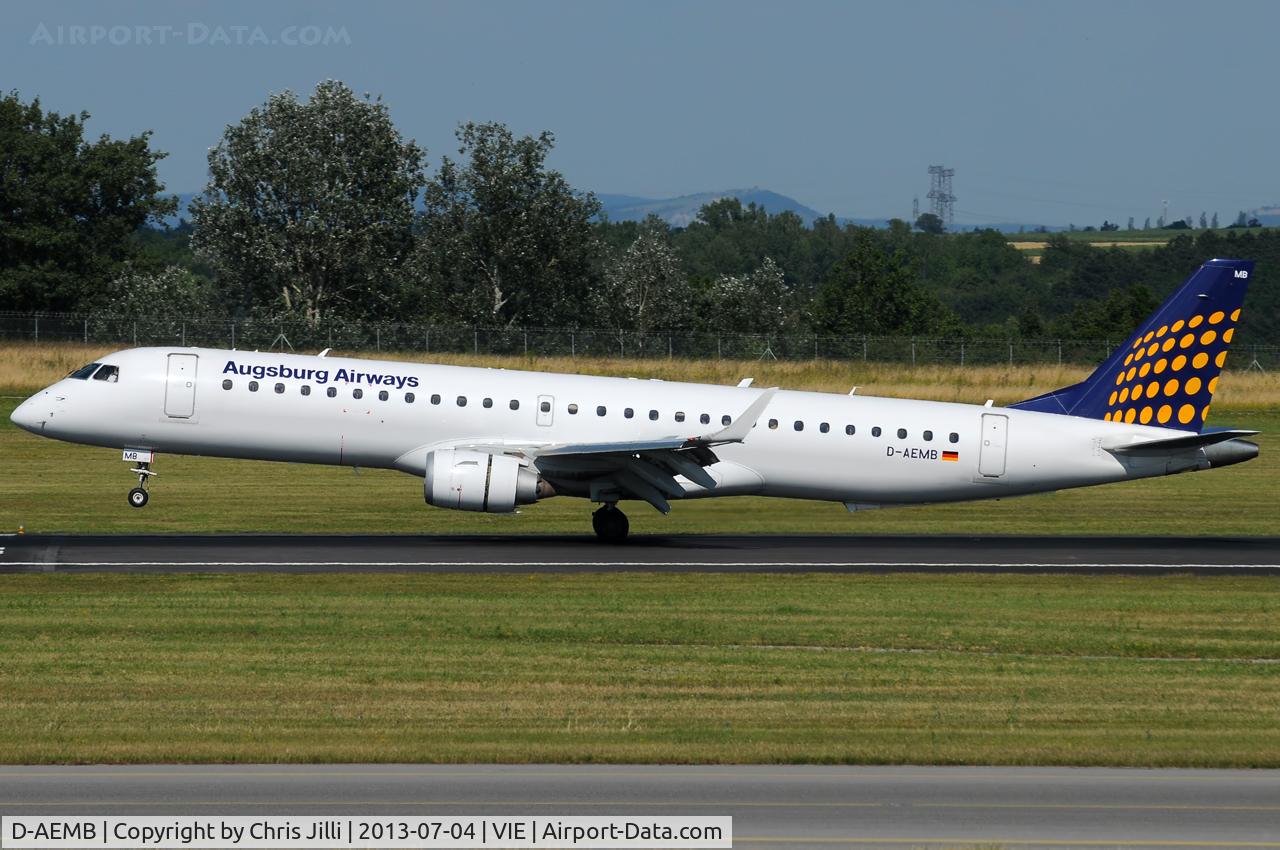 D-AEMB, 2009 Embraer 195LR (ERJ-190-200LR) C/N 19000297, Augsburg Airways