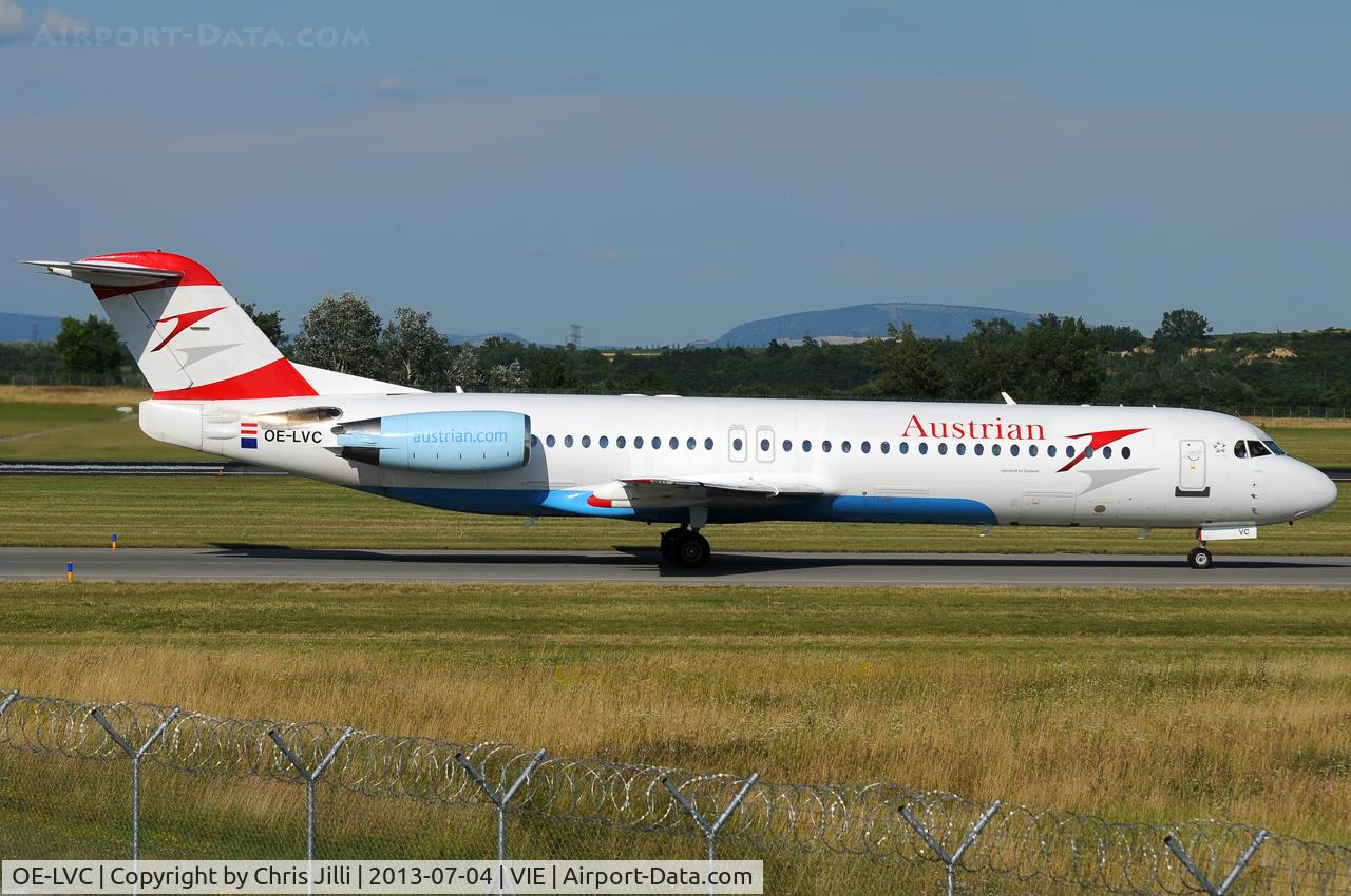 OE-LVC, 1993 Fokker 100 (F-28-0100) C/N 11446, Austrian Airlines