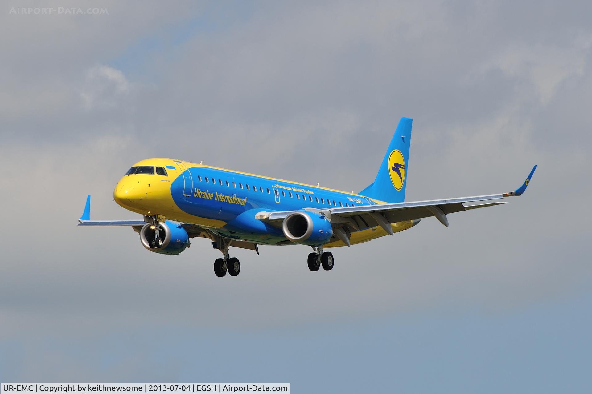 UR-EMC, 2013 Embraer 190STD (ERJ-190-100) C/N 19000589, Arriving onto runway 27.