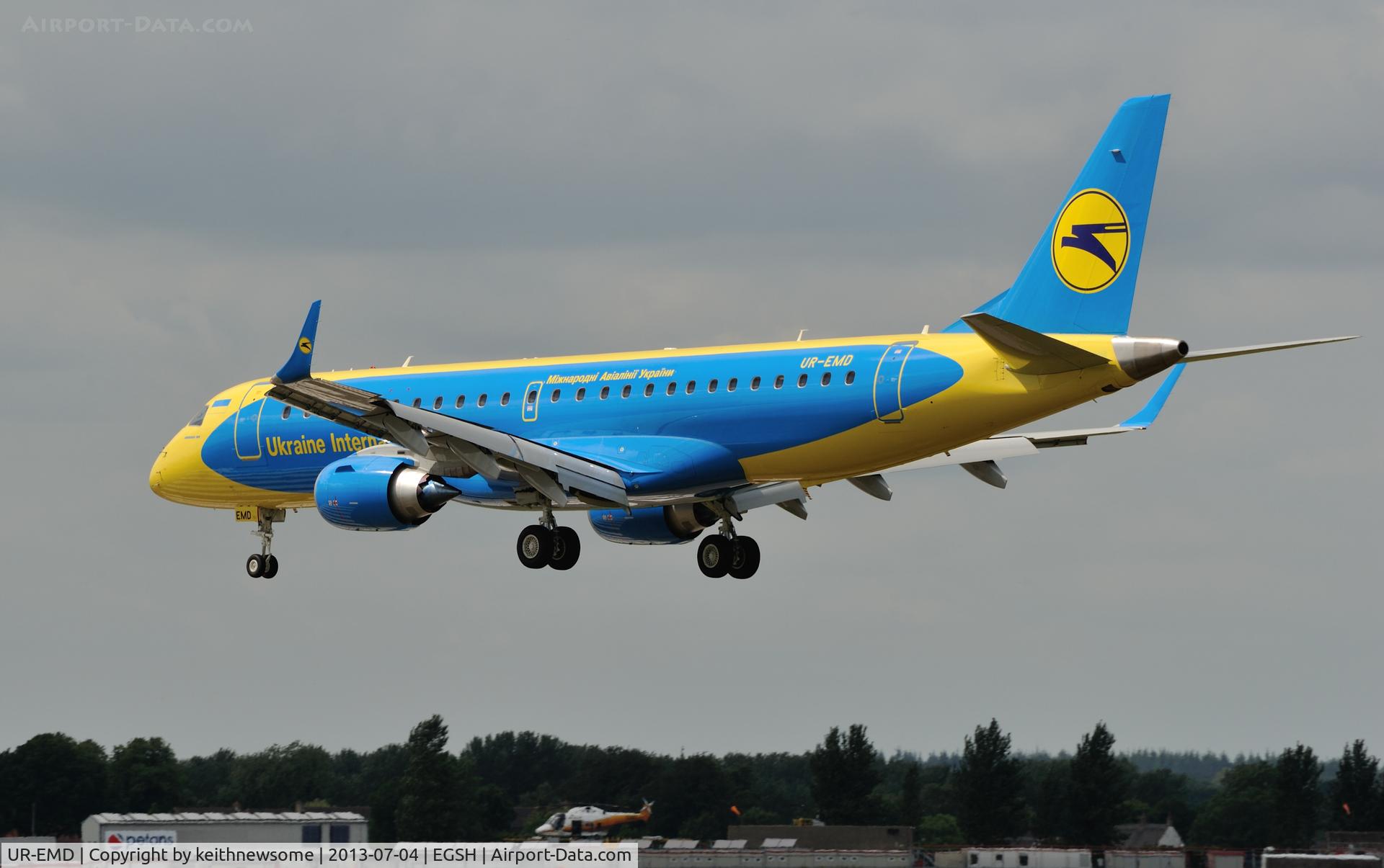 UR-EMD, 2013 Embraer 190STD (ERJ-190-100) C/N 19000602, Arriving onto runway 27.