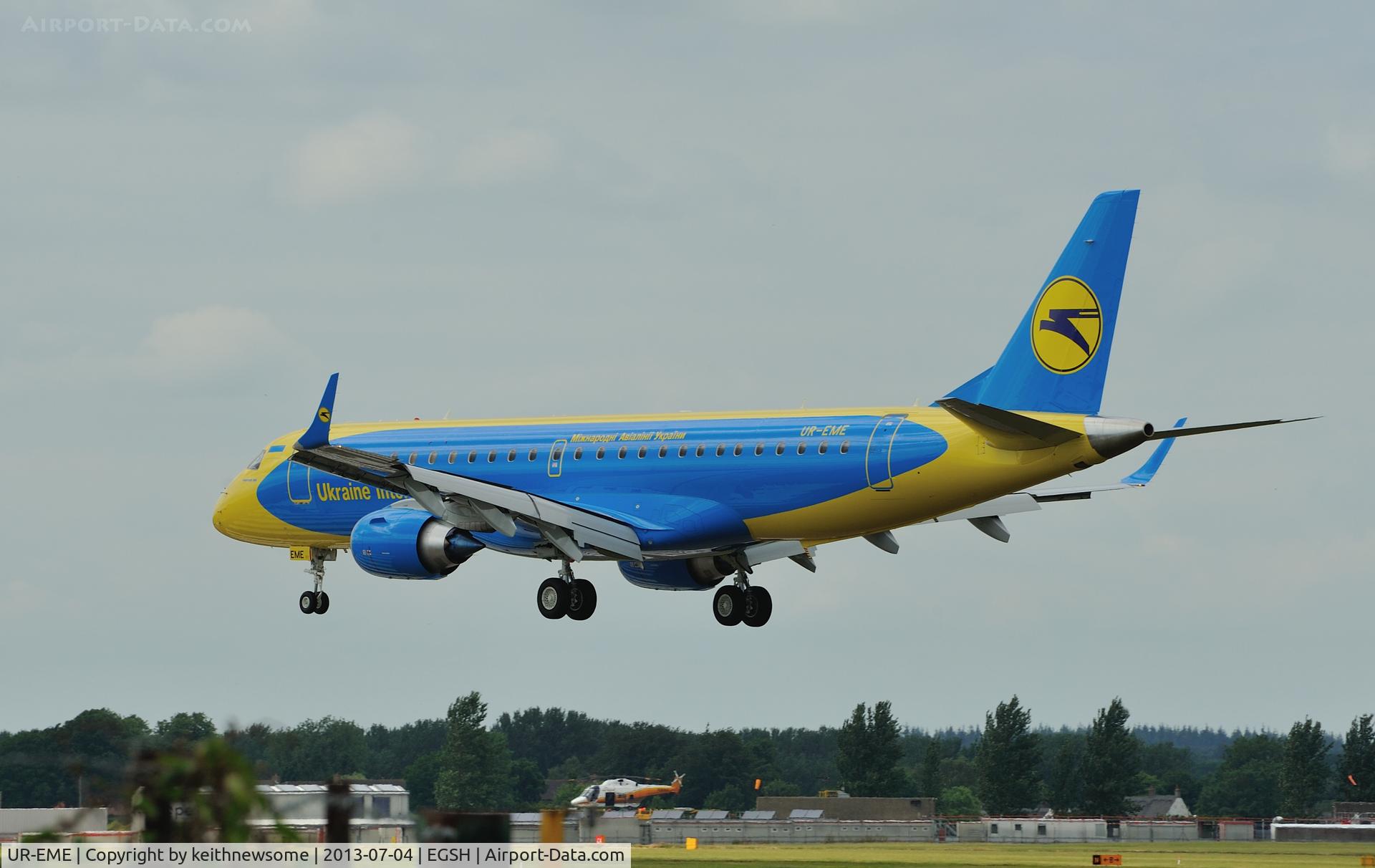 UR-EME, 2013 Embraer 190STD (ERJ-190-100) C/N 19000614, Arriving onto runway 27.