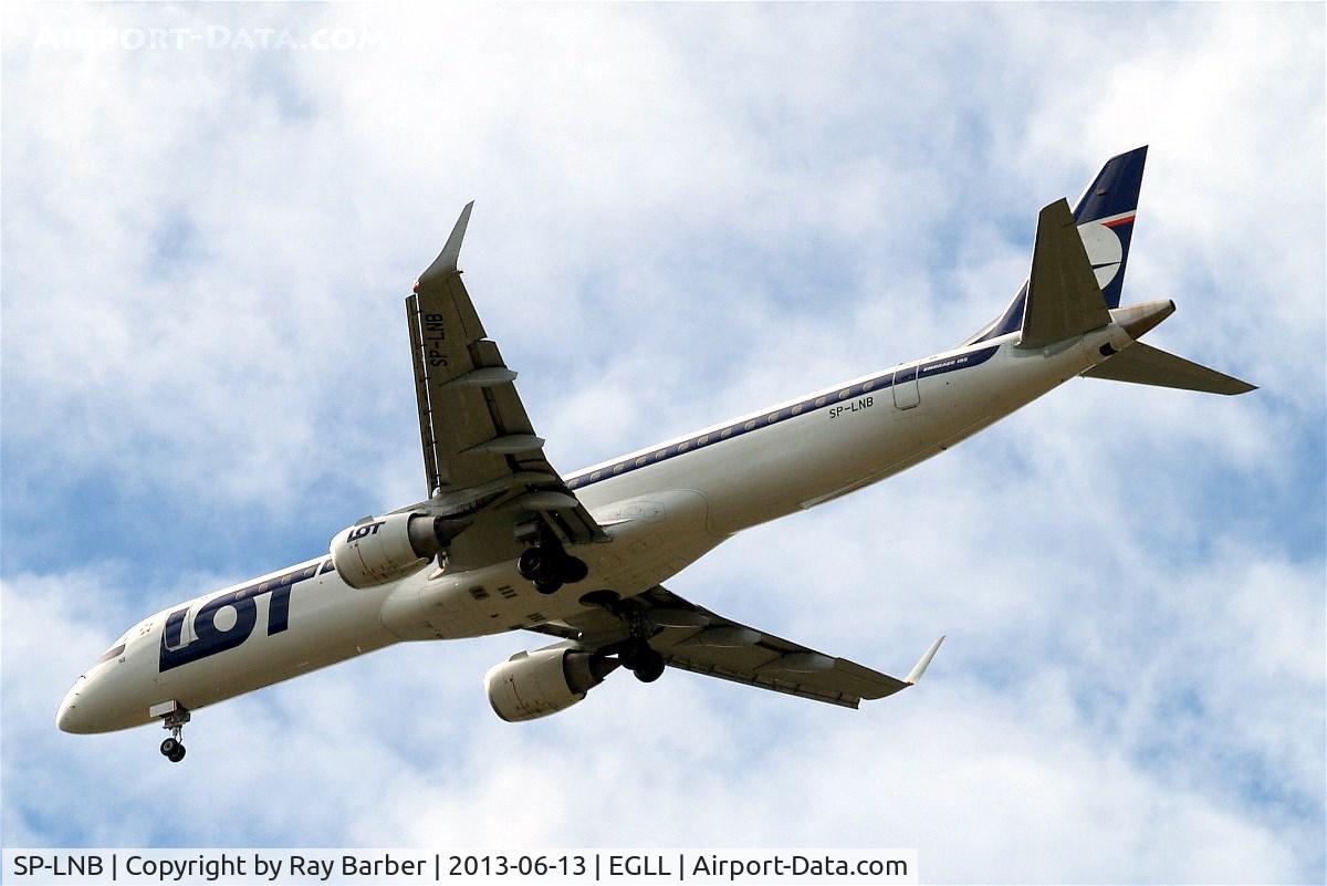 SP-LNB, 2011 Embraer 195LR (ERJ-190-200LR) C/N 19000444, Embraer Emb.195-200LR [19000444] (LOT Polish Airlines) Home~G 13/06/2013