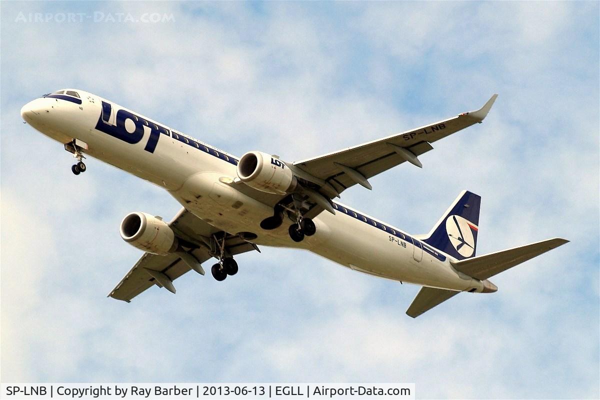 SP-LNB, 2011 Embraer 195LR (ERJ-190-200LR) C/N 19000444, Embraer Emb.195-200LR [19000444] (LOT Polish Airlines) Home~G 13/06/2013