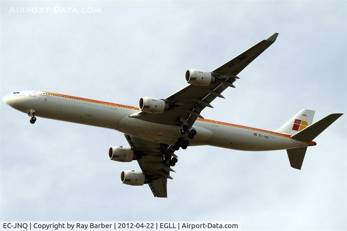 EC-JNQ, 2005 Airbus A340-642 C/N 727, Airbus A340-642 [727] (Iberia) Home~G 22/04/2012. On approach 27L.