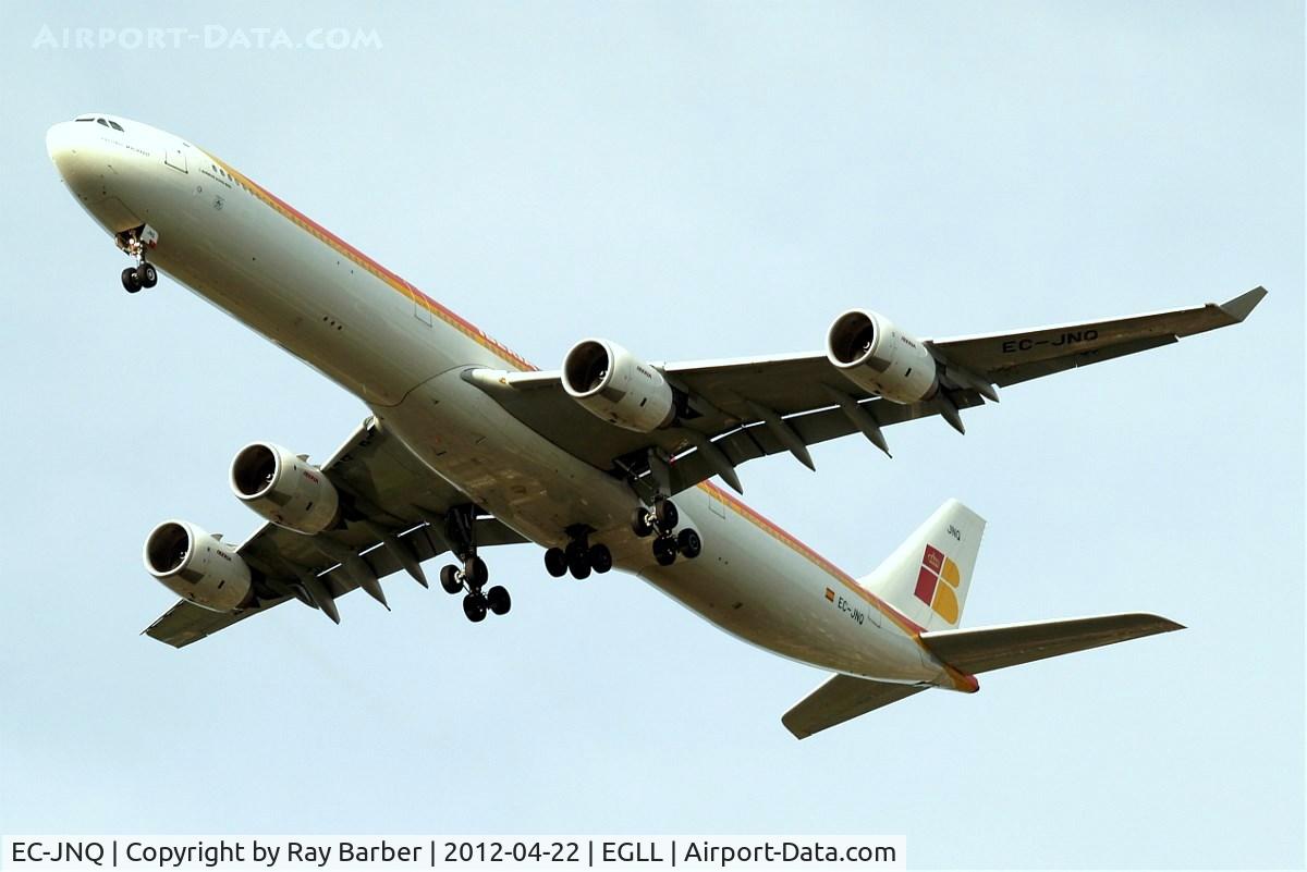 EC-JNQ, 2005 Airbus A340-642 C/N 727, Airbus A340-642 [727] (Iberia) Home~G 22/04/2012. On approach 27L.