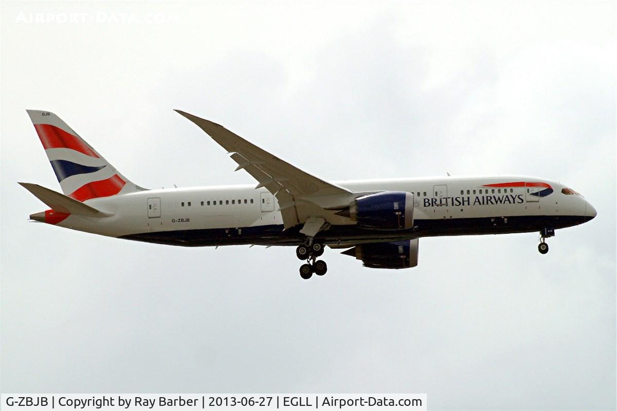 G-ZBJB, 2013 Boeing 787-8 Dreamliner C/N 38610, Boeing 787-8 Dreamliner [38610] (British Airways) Home~G 27/06/2013 On delivery flight 1st aircraft for British Airways.