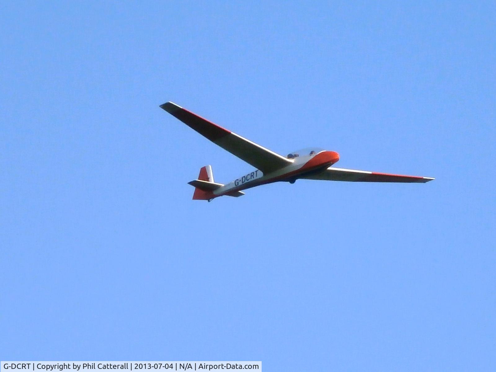 G-DCRT, 1972 Schleicher ASK-13 C/N 13396, Glider from Bowland Gliding Club photographed from the summit of Fairsnape Fell during my Summits On The Air Amateur Radio activation (Callsign G4OBK/P) on 4th July 2013 at 19:54 hrs BST.