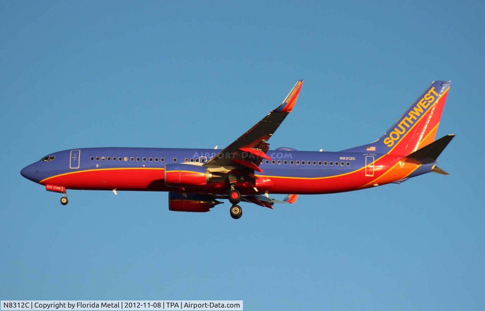 N8312C, 2012 Boeing 737-8H4 C/N 38809, Southwest 737-800