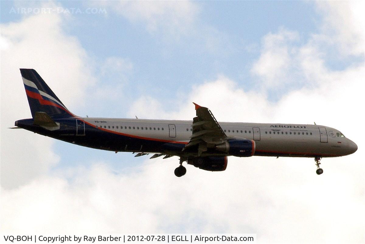 VQ-BOH, 2012 Airbus A321-211 C/N 5044, Airbus A321-211 [5044] (Aeroflot Russian Airlines) Home~G 28/07/2012