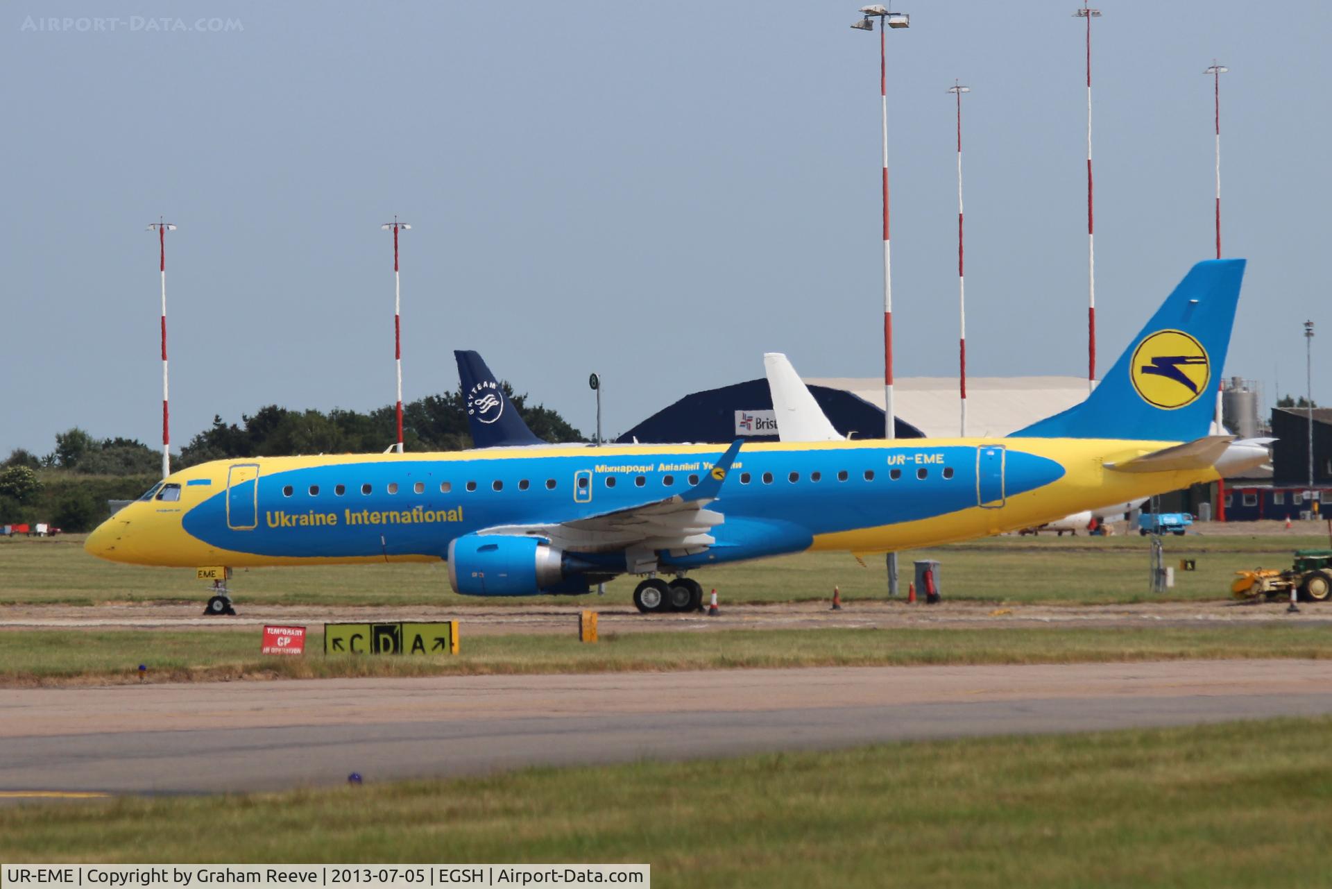 UR-EME, 2013 Embraer 190STD (ERJ-190-100) C/N 19000614, Parked at Norwich.