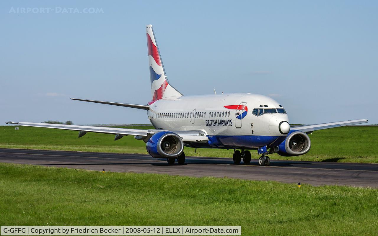 G-GFFG, 1990 Boeing 737-505 C/N 24650, taxying to the active