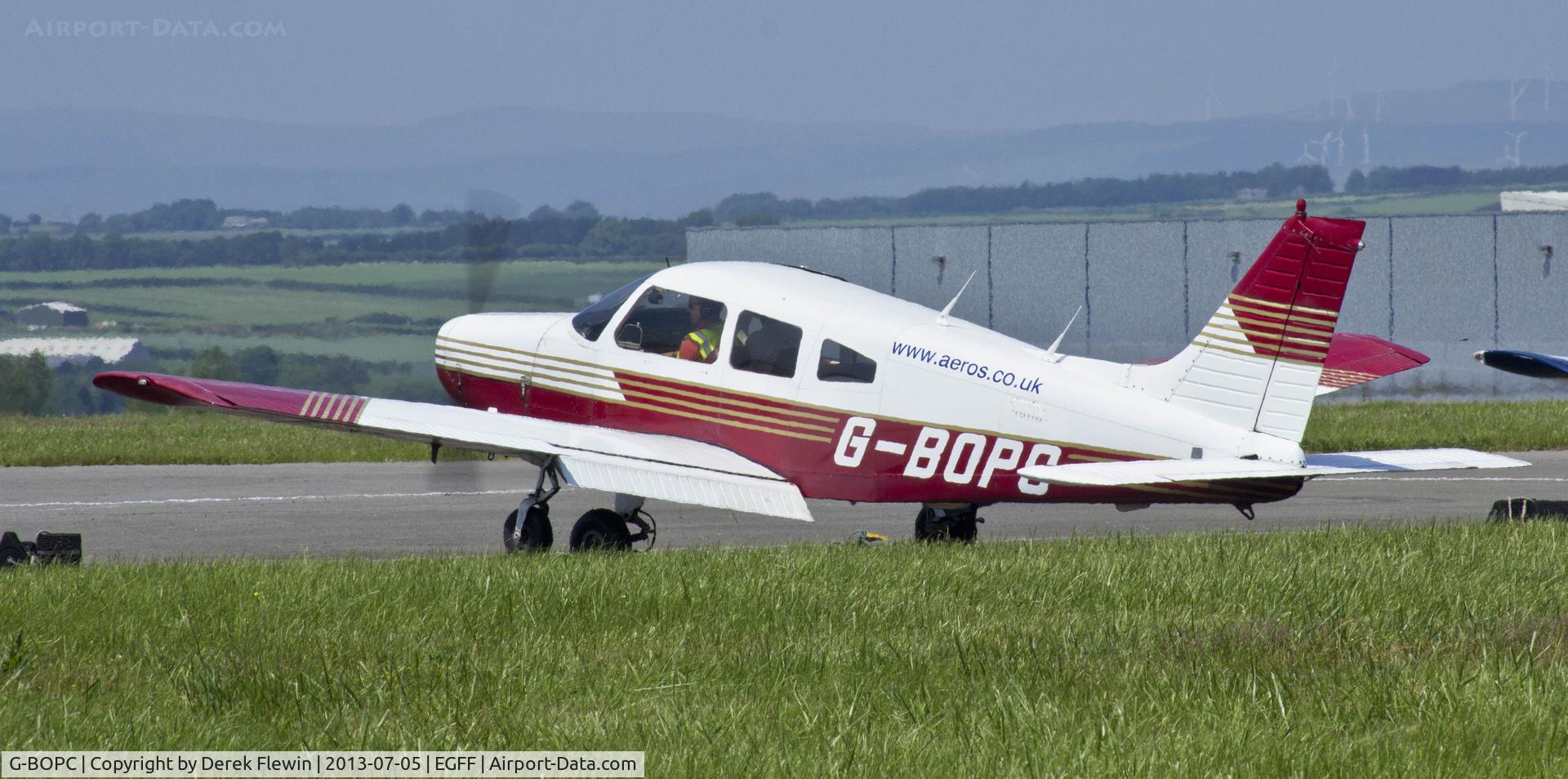 G-BOPC, 1982 Piper PA-28-161 Cherokee Warrior II C/N 28-8216006, Dual based Aeros Warrior II off on a training sorte.