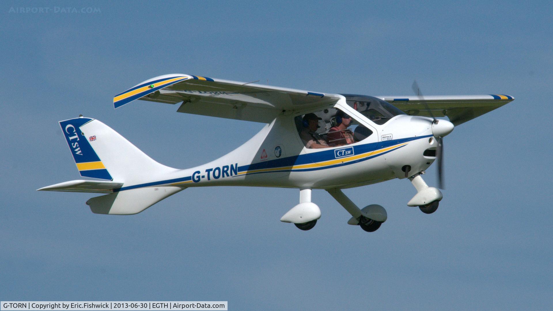 G-TORN, 2006 Flight Design CTSW C/N 8189, 43. G-TORN departing the Shuttleworth Military Pagent Flying Day, 30 June 2013