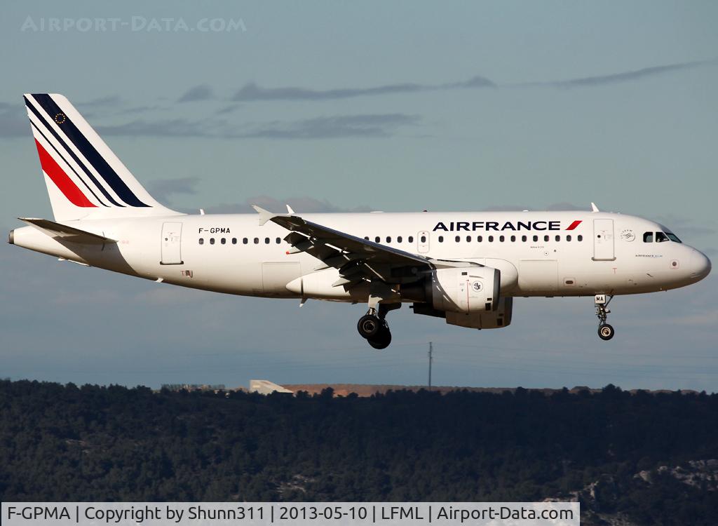 F-GPMA, 1998 Airbus A319-113 C/N 598, Landing rwy 31R in modified new Air France c/s