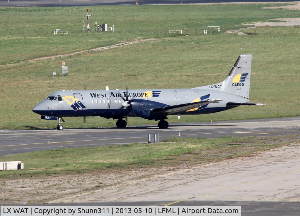 LX-WAT, 1989 British Aerospace ATP(F) C/N 2011, Lining up rwy 31R for departure...