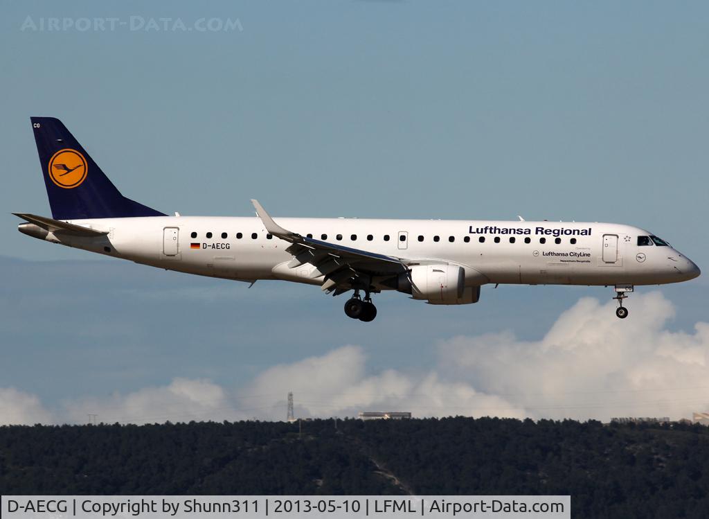 D-AECG, 2010 Embraer 190LR (ERJ-190-100LR) C/N 19000368, Landing rwy 31L