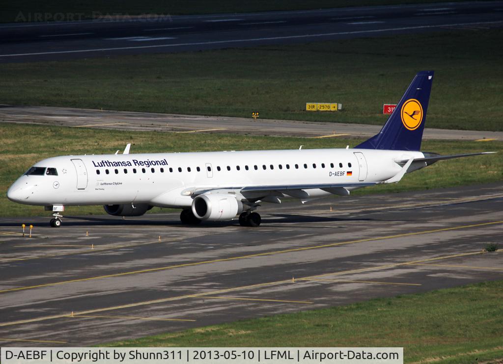 D-AEBF, 2011 Embraer 195LR (ERJ-190-200LR) C/N 19000411, Lining up rwy 31R for departure...
