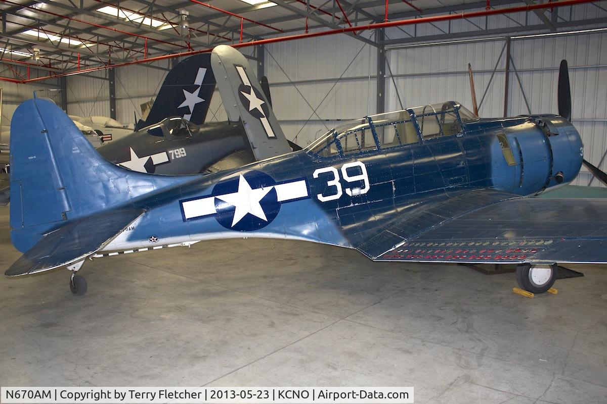 N670AM, 1993 Douglas SBD-5 Dauntless C/N 28536, Exhibited at Planes of Fame Museum , Chino , California