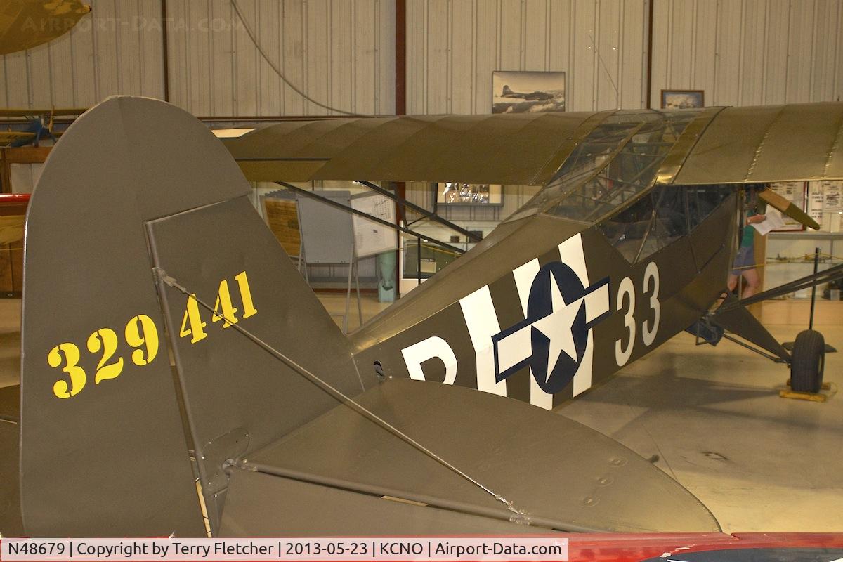 N48679, Piper J3C-65 Cub Cub C/N 10732, Exhibited at Planes of Fame Museum , Chino , California