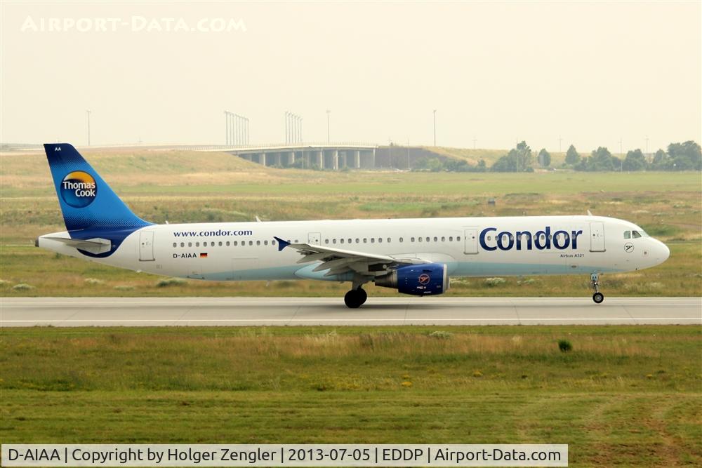 D-AIAA, 2001 Airbus A321-211 C/N 1607, Leaving LEJ on rwy 26R for a task to AYT...