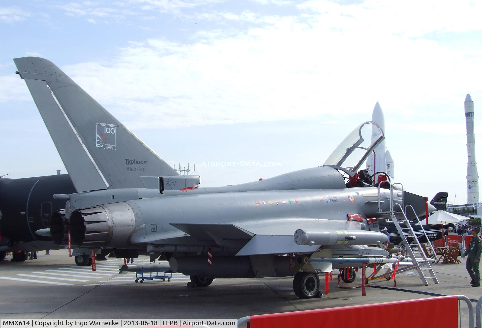 MMX614, Eurofighter EF-2000 Typhoon T C/N IPA2/PT002, Eurofighter EF2000 Typhoon T of the Aeronautica Militare Italiana AMI (Italian Air Force) at the Aerosalon 2013, Paris
