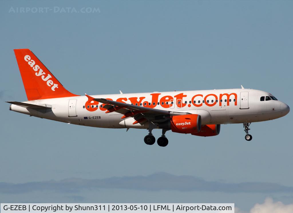 G-EZEB, 2004 Airbus A319-111 C/N 2120, Landing rwy 31L without 'Come on, Let's fly' titles