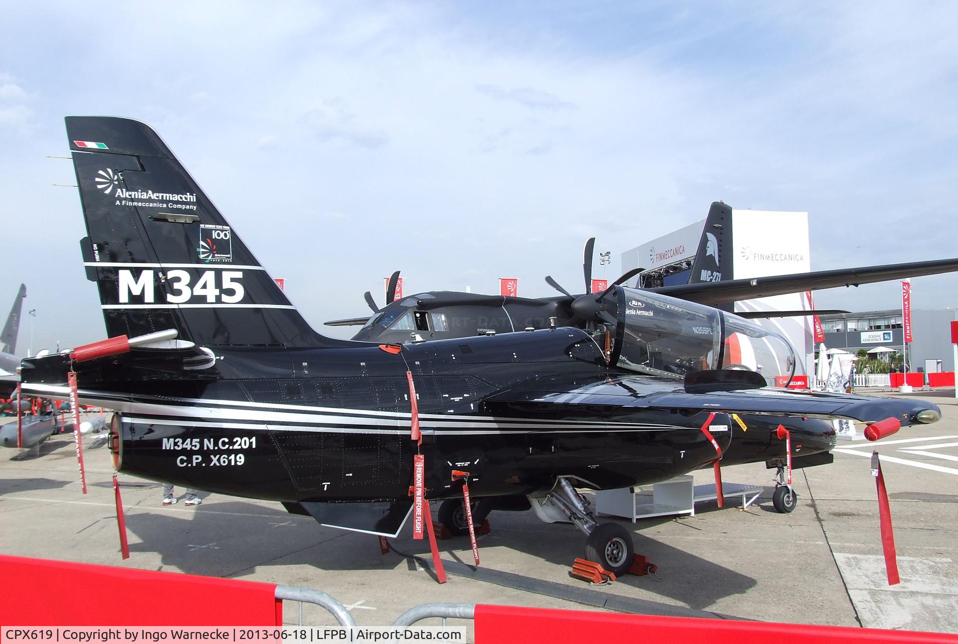 CPX619, Alenia Aermacchi M-345 HET C/N 201, Alenia Aermacchi M-345 (ex M.311, ex SIAI-Marchetti S.211) at the Aerosalon 2013, Paris