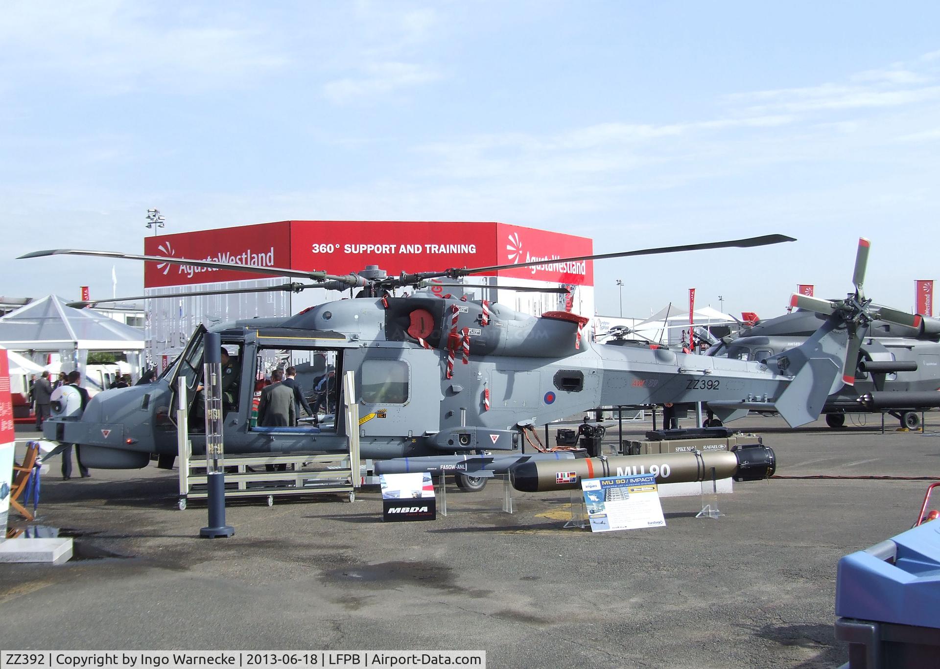 ZZ392, AgustaWestland AW-159 Wildcat AH.1 C/N 490, AgustaWestland AW159 Lynx Wildcat AH1 at the Aerosalon 2013, Paris