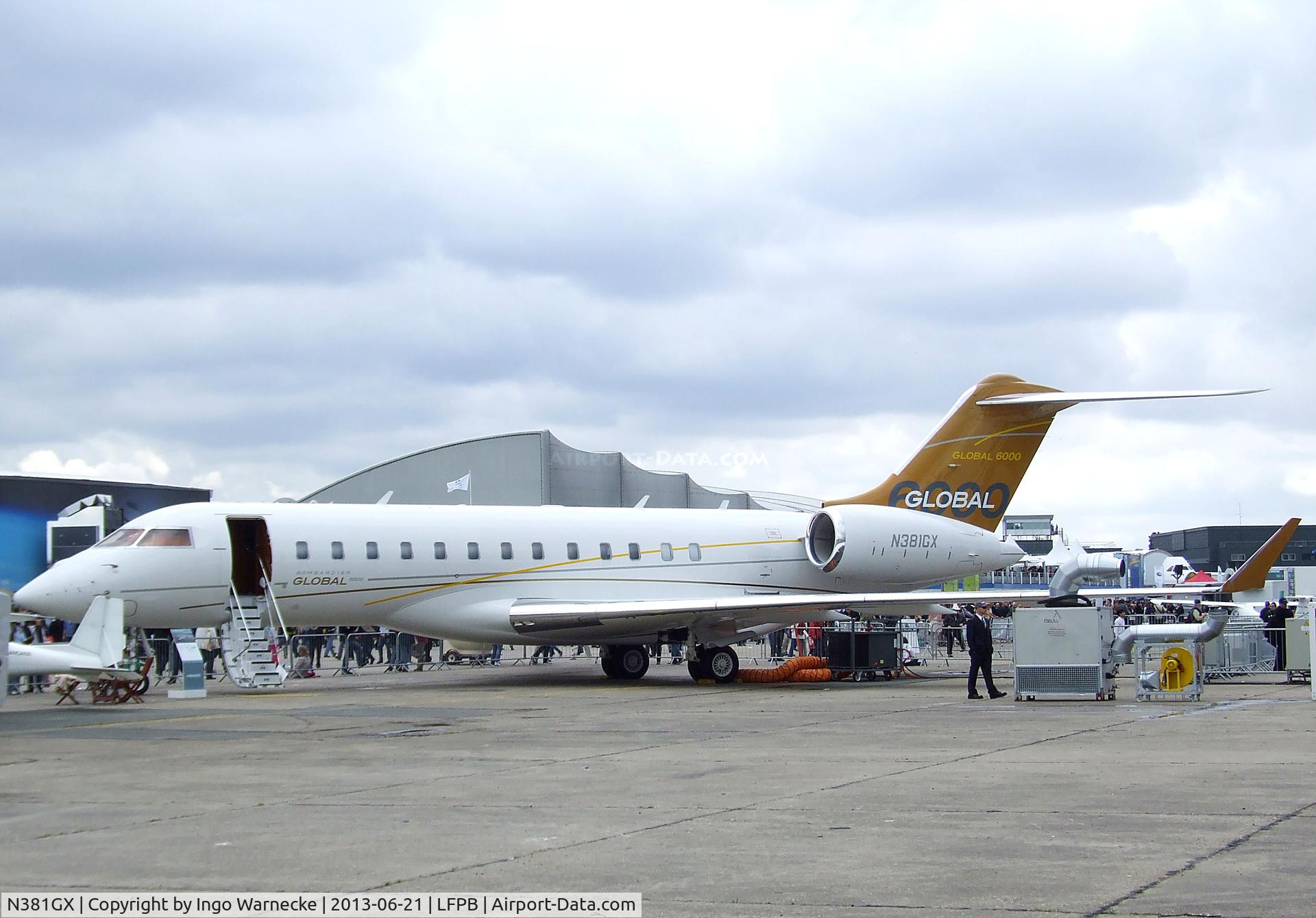 N381GX, 2012 Bombardier Global 6000 (BD-700-1A10) C/N 9381, Bombardier Global 6000 (BD-700 1A10) at the Aerosalon 2013, Paris
