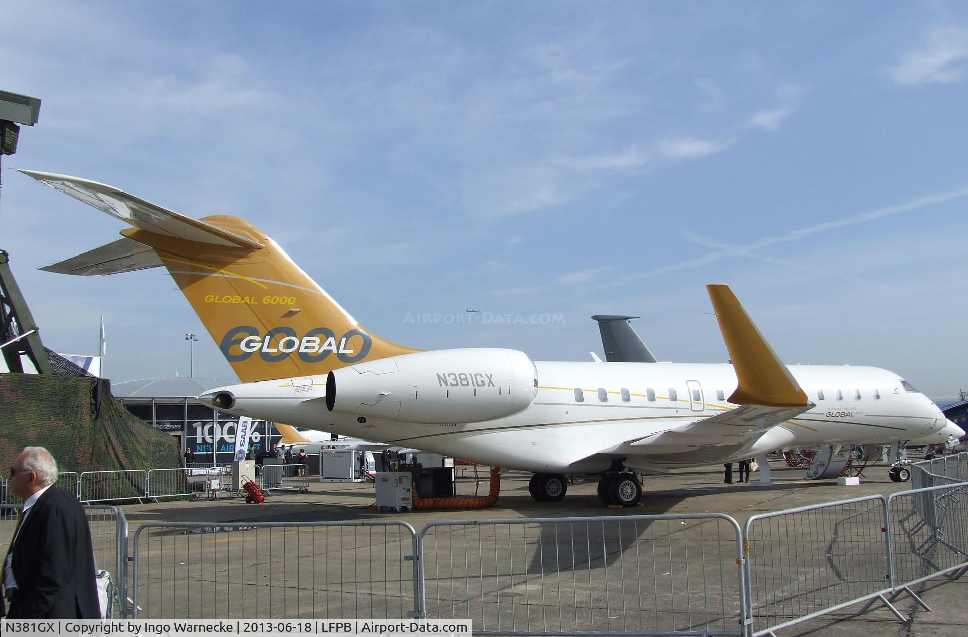 N381GX, 2012 Bombardier Global 6000 (BD-700-1A10) C/N 9381, Bombardier Global 6000 (BD-700 1A10) at the Aerosalon 2013, Paris