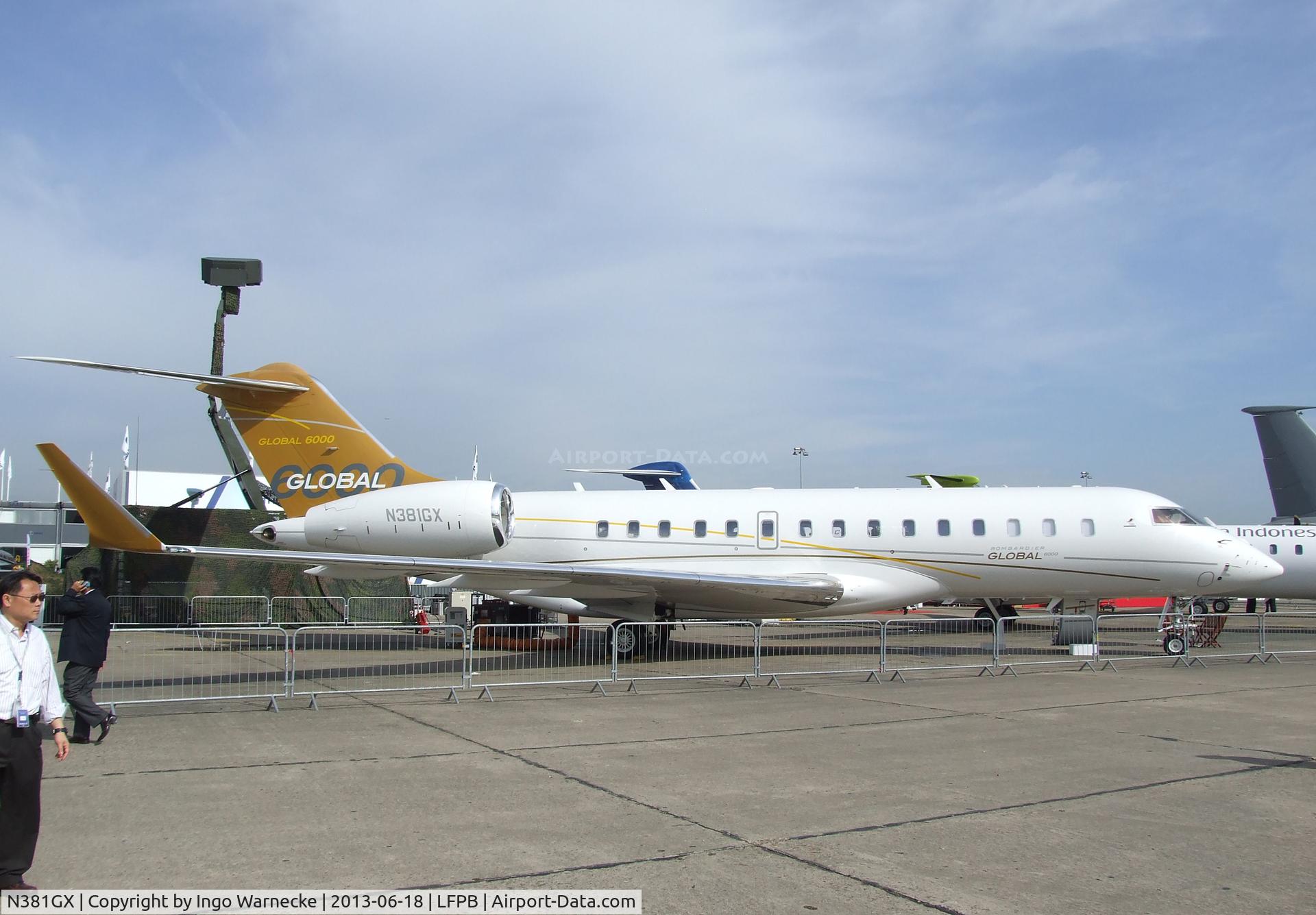 N381GX, 2012 Bombardier Global 6000 (BD-700-1A10) C/N 9381, Bombardier Global 6000 (BD-700 1A10) at the Aerosalon 2013, Paris
