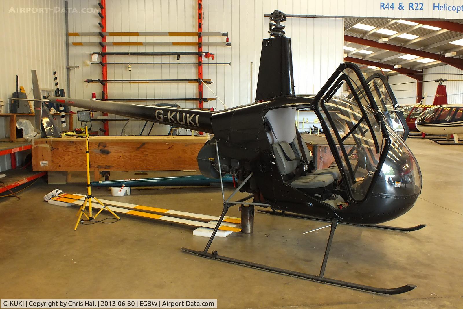 G-KUKI, 1991 Robinson R22 Beta C/N 1802, inside the Heliair hangar