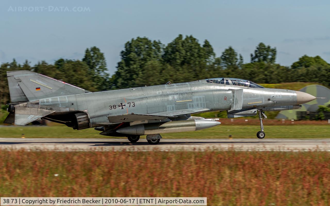 38 73, 1972 McDonnell Douglas F-4F Phantom II C/N 4791, touchdown at Fliegerhorst Wittmund